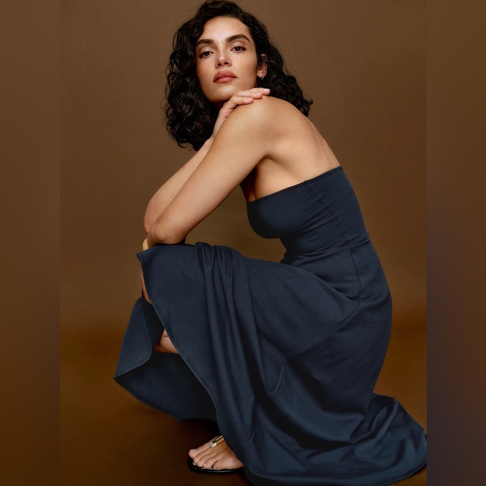 Reformation Lora Knit Dress Blue - Size S